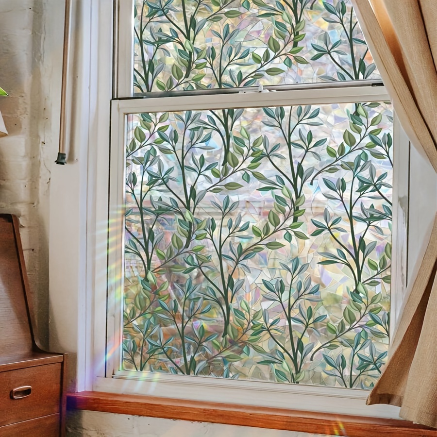 Decorazione della foresta Privacy Pellicola per finestra in vetro smerigliato, per controllo del calore, adesivo in vetro, per casa, ufficio, larghezza 16,5 x altezza 63 (42 x 160 cm