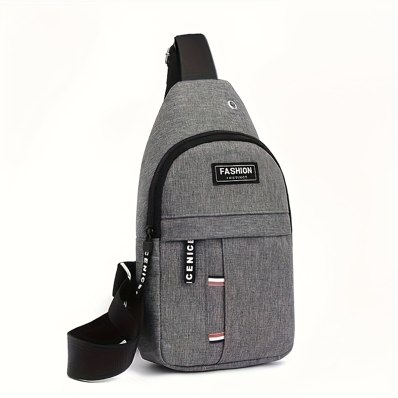 TEMU 1pc Casual Canvas Men's Chest Bag, Multi-functional Adjustable Men's Pouch | Waist Pack, Shoulder Crossbody Bag, Suitable For Daily /outdoor