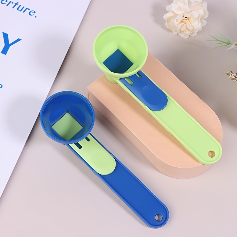 2 in 1 sliding spoon measuring cup and funnel anti spill egg white powder scoop with handle suitable for sports drinks milk and supplements durable abs material tool for occasions 4