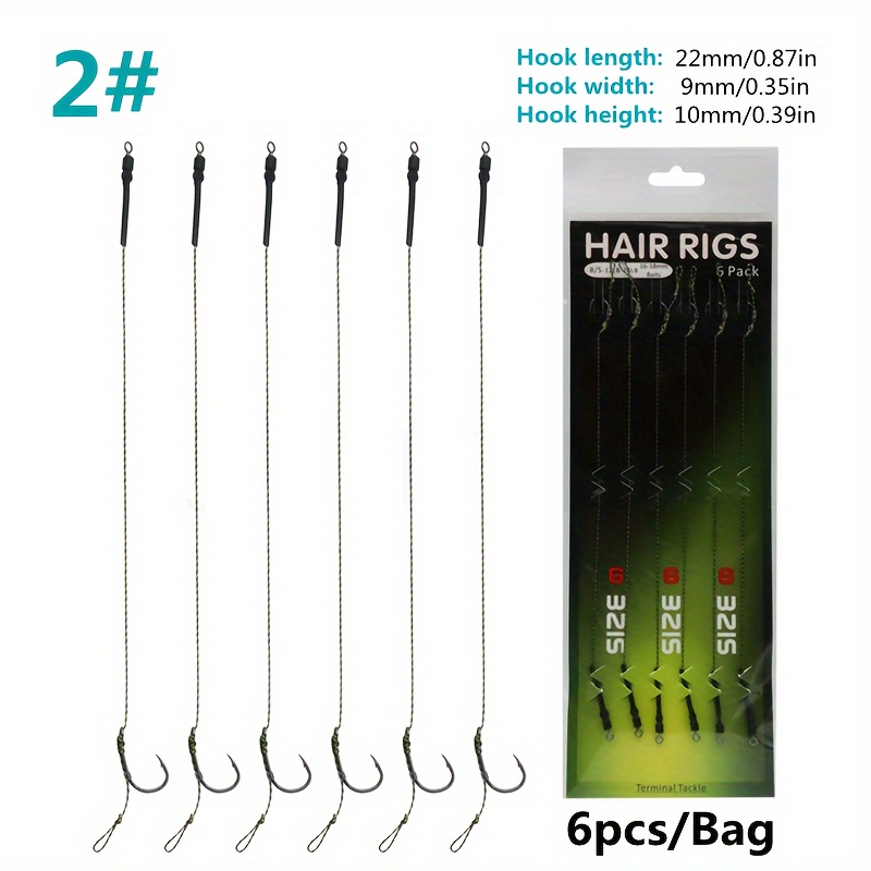 Pack Of 6 Carp Fishing Rigs That Come Pre-tied, Featuring Durable Pe Line And Barbed Hooks For Effective Fishing