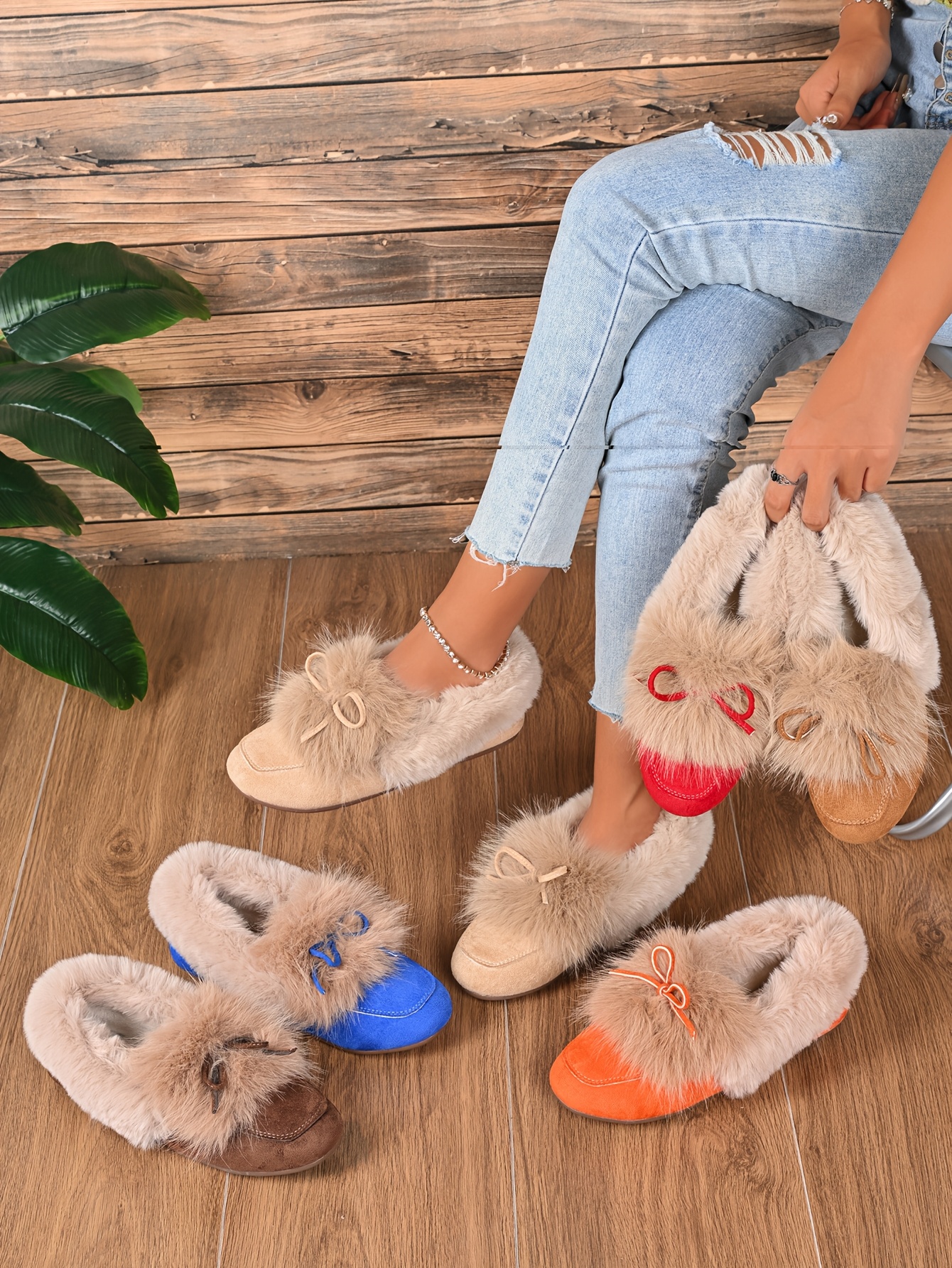 women s new versatile indoor house slippers with bow decoration, fashionable holiday gift, large size slip-on lazy shoes, lightweight, comfortable, skin-friendly, warm, essential for home,   women s shoes, women shoes Product details 13