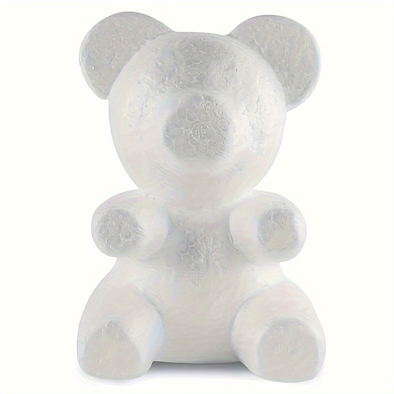 

19.5cm/7.68in White Foam Bear Mold - Perfect For Diy Painting, Wedding, Valentine's Day Gifts, Educational Crafts, Birthday Presents, And Mother's Day