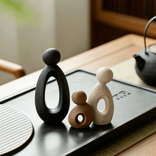 3pcs minimalist style figurine set multi color matching decorative figurines suitable for office and home decoration suitable for wine cabinets and bookshelves as decorative items