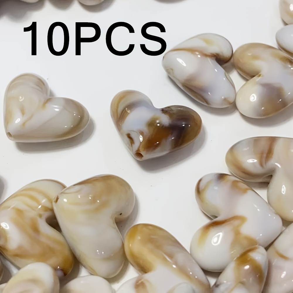 TEMU 10 pz HRWMIF Perline e Pendenti a Cuore Boh矇mien a - 19*15mm Marrone Caff癡 Adatti per Fai da Te, Braccialetti, Collane, Orecchini, Ciondoli per