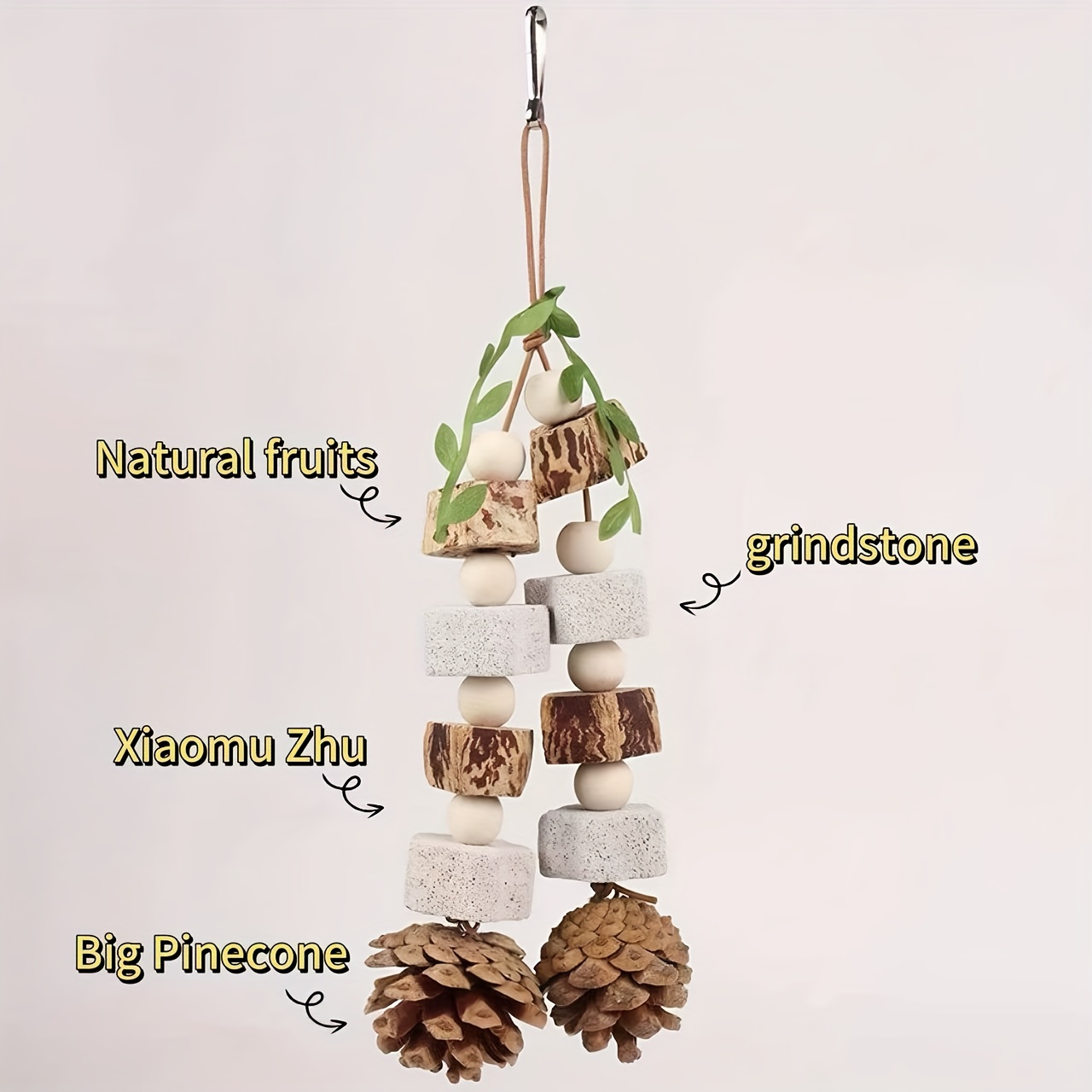 Parrot Grinding Cone Biting Parrot Toy String Peony Tiger Skin Cockatiel Boredom Self Hi Swing Toy (color Random)