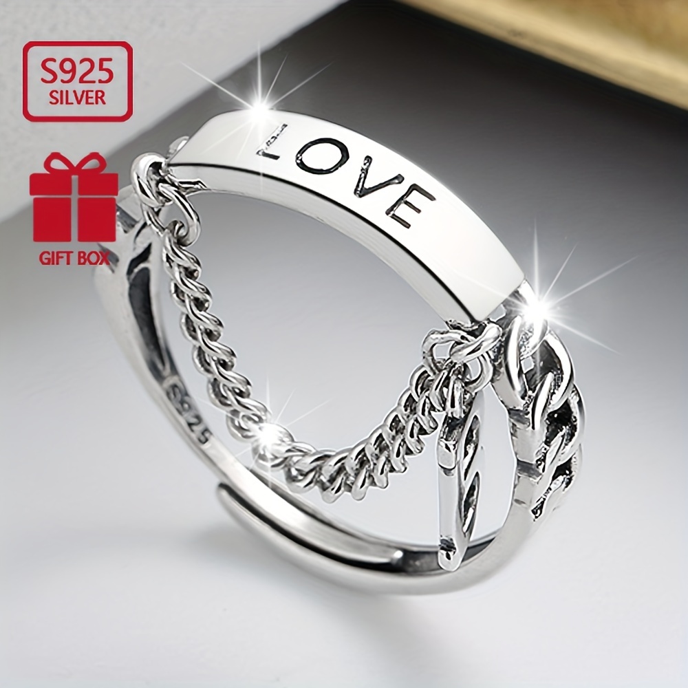 

1pc 925 Sterling Ring - Accessory For Men And Women - High-quality Jewelry For , For Any Outfit, Symbolizing And Support