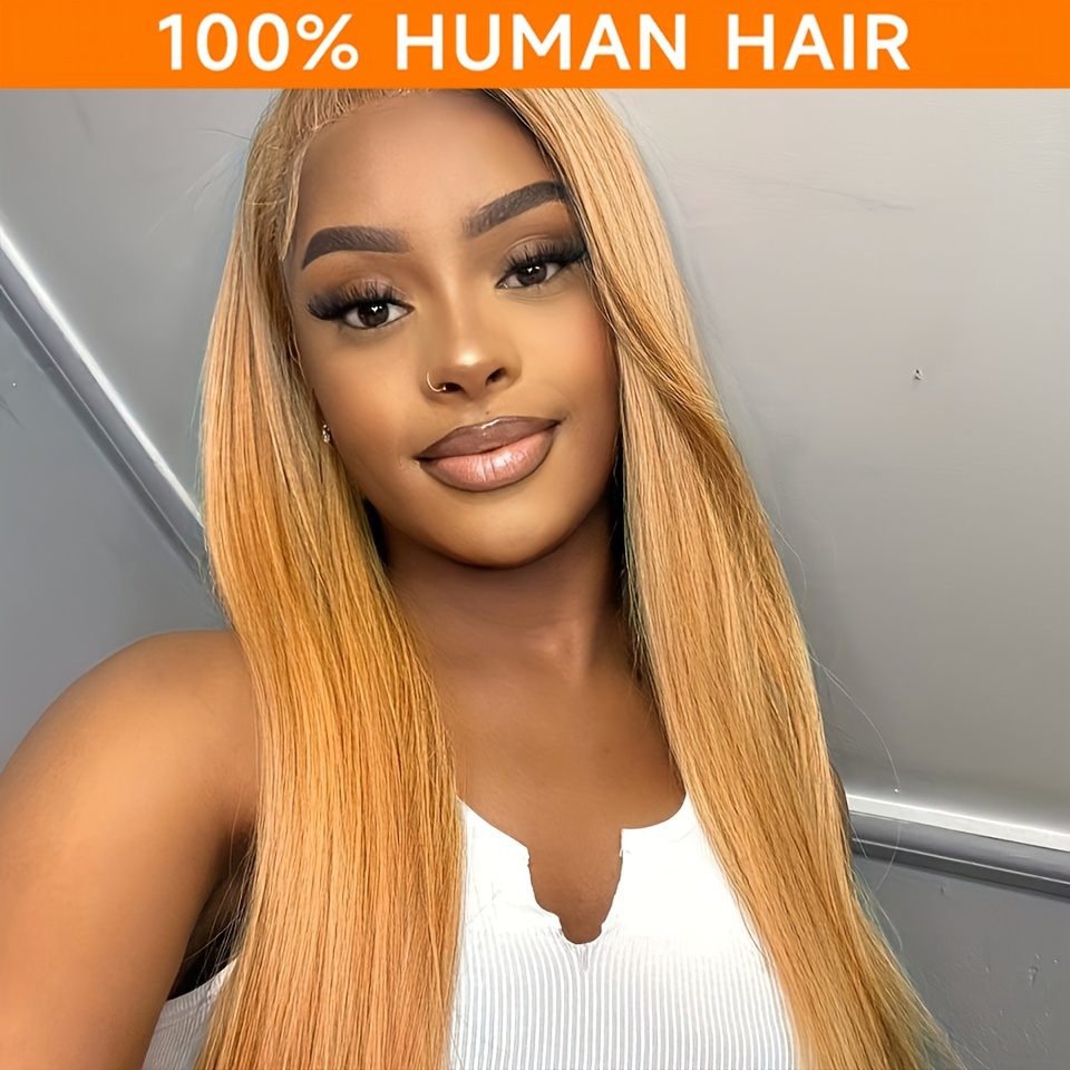 27 Color Straight 4 4 Lace Frontal Wigs Honey Blonde Lace Front Wigs 200 Density Human Hair 4 4 Lace Front Wigs For Women 14 30 Inch