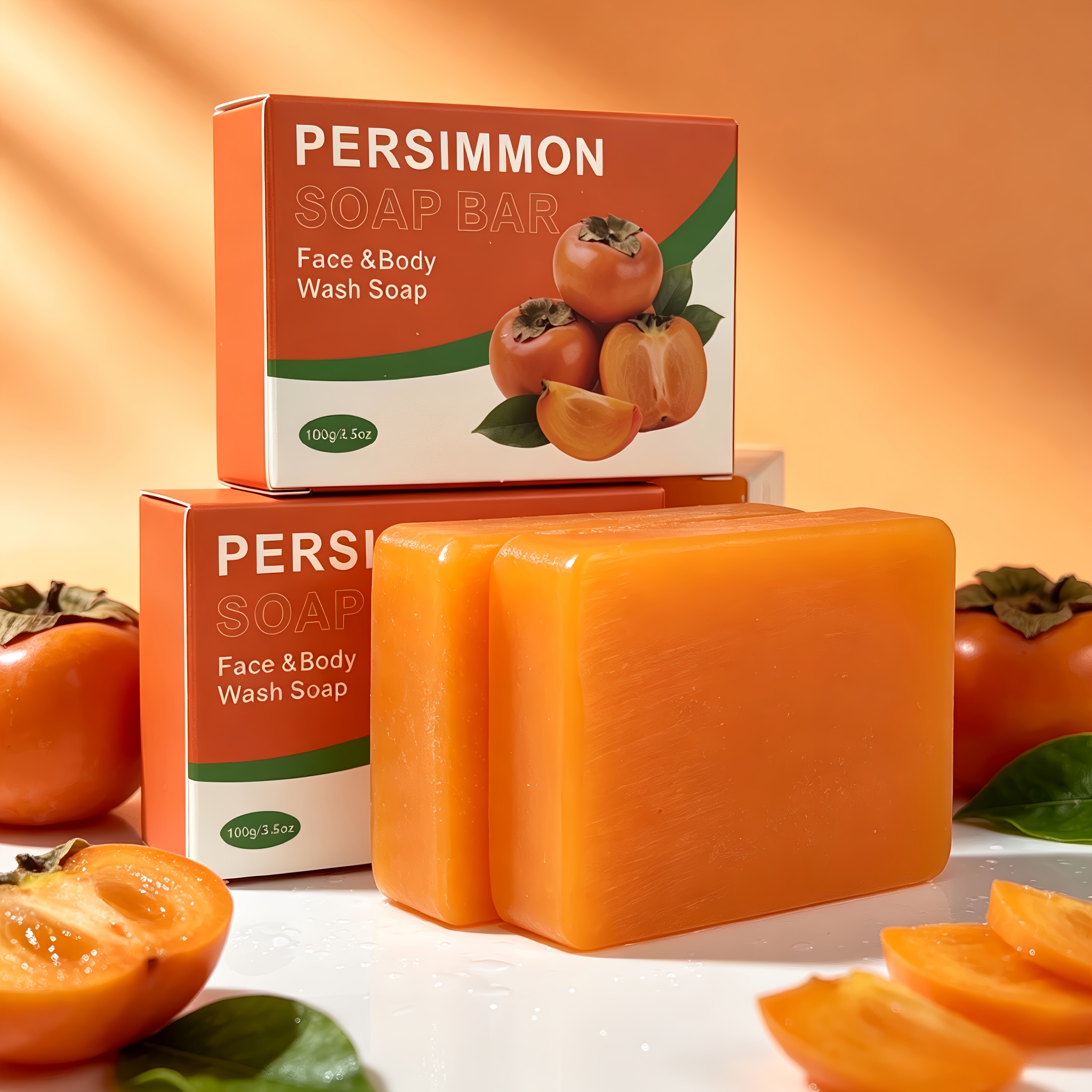 Image of Persimmon Deodorizing Soap, Deep-cleaning Soap For Body Use By Men, Women, And The Elderly. Specifically To Improve Body Odor And Provide Cleansing. Persimmon Soap Combines Multiple
