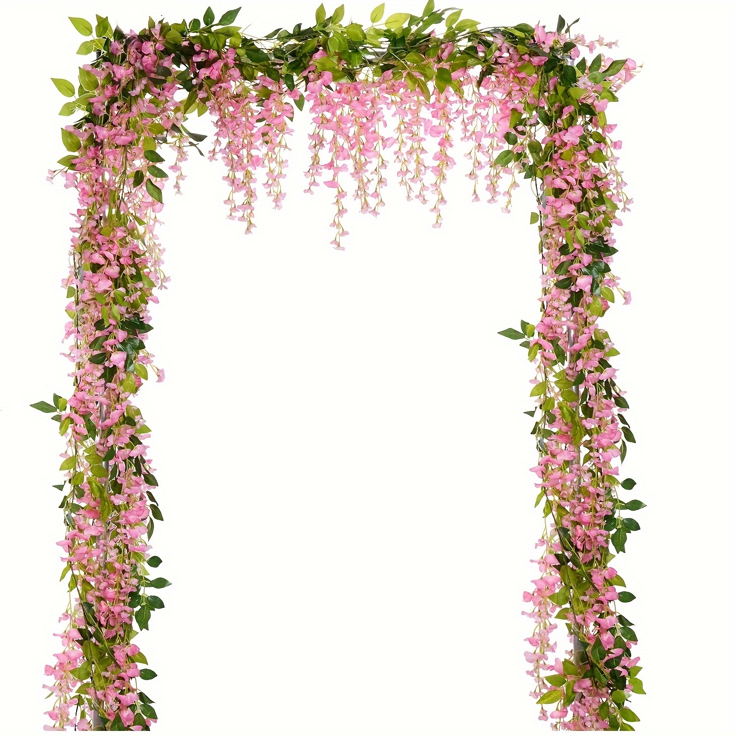 

4-piece Silk Wisteria Garland - Artificial Hanging Flowers For Home, Garden, Outdoor Ceremonies & Wedding Arch Decor Rustic Wedding Decorations Hanging Artificial Flowers
