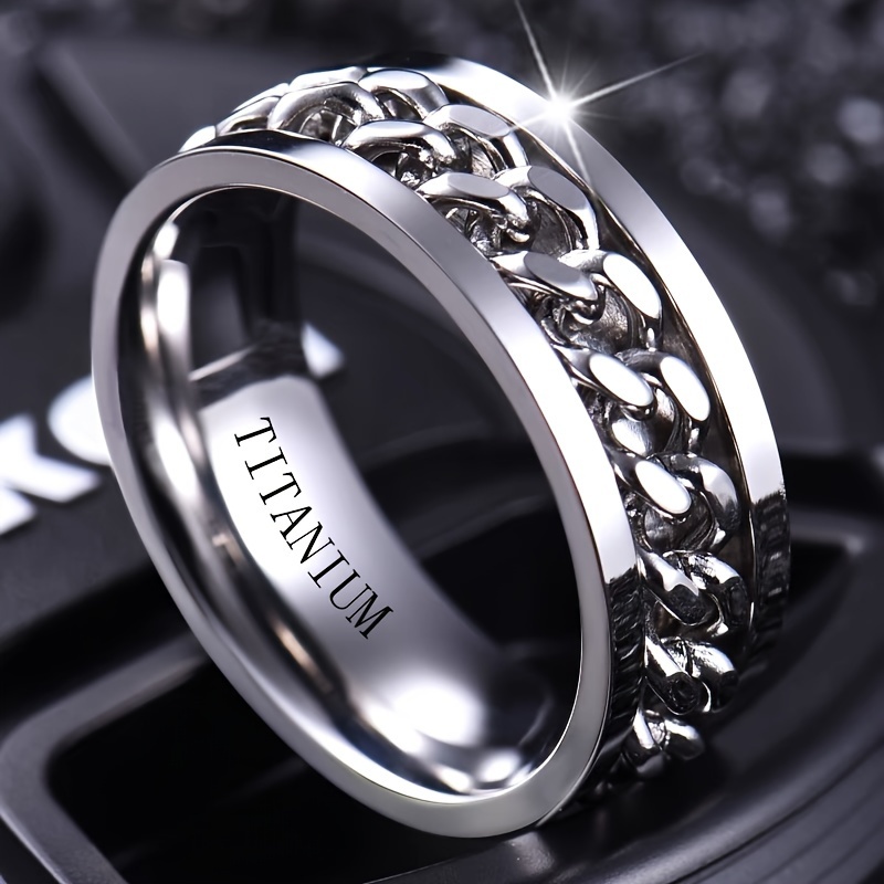 

Panash Men's 8mm Titanium Steel Ring - Fashionable Stainless For Couples, Engagement & Wedding