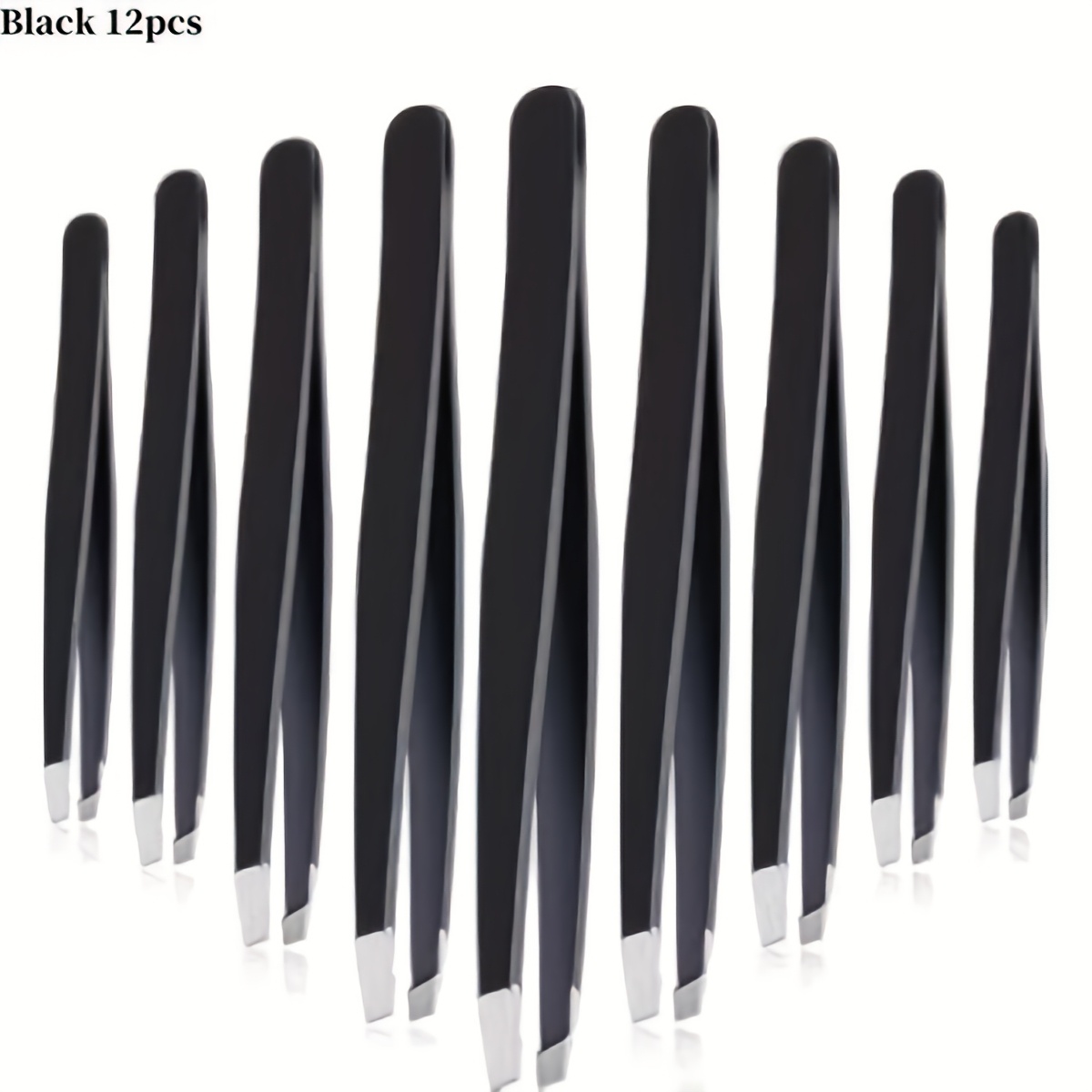 TEMU 6/12/24pcs de pinces à épiler pour sourcils, pinces de en acier inoxydable pour poils du visage, convient aux hommes et aux femmes