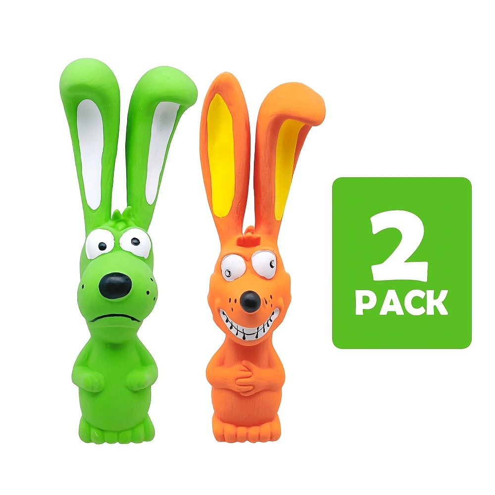 

2-pack Cartoon Animal Shaped Squeaky Dog Toys, Interactive For All Breed Sizes, No-battery Needed Sound Toys, Without Battery