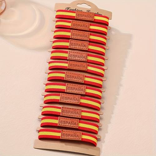 12pcs spanish woven flag bangle bangle bracelet fashion individual elastic hand rope set suitable for festive parties