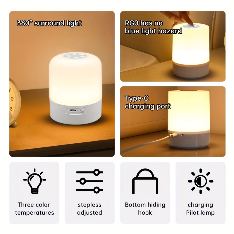 1pc led   lamp adjustable brightness for bedroom decor ideal for use in bedrooms living rooms   kitchens wardrobes and cabinets offering warm or white light Product details 5