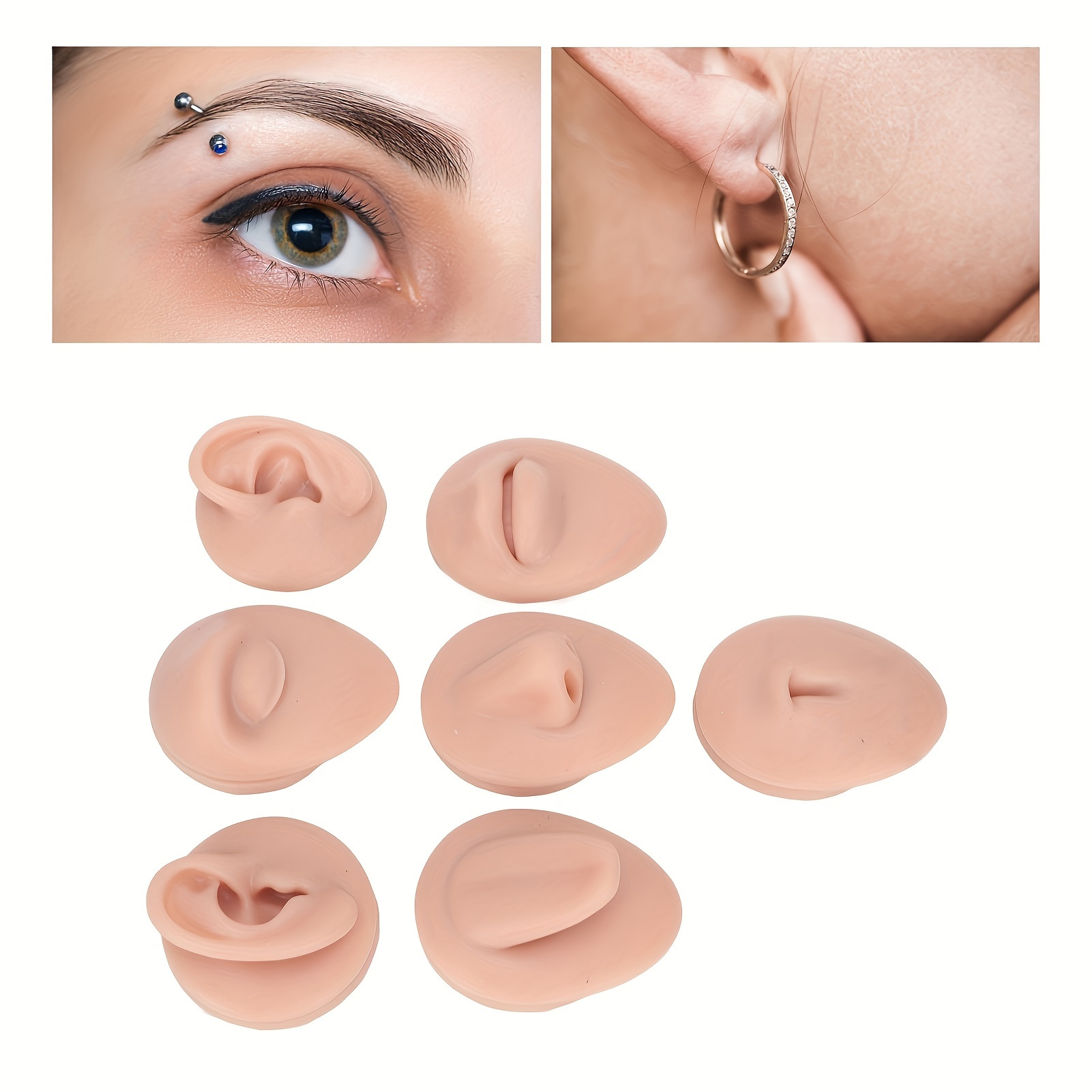 

Piercing , Piercing Simulation Ear Eye Tongue And Belly For Piercer ( ), Eyebrow Piercing, Piercing, Lip Piercing