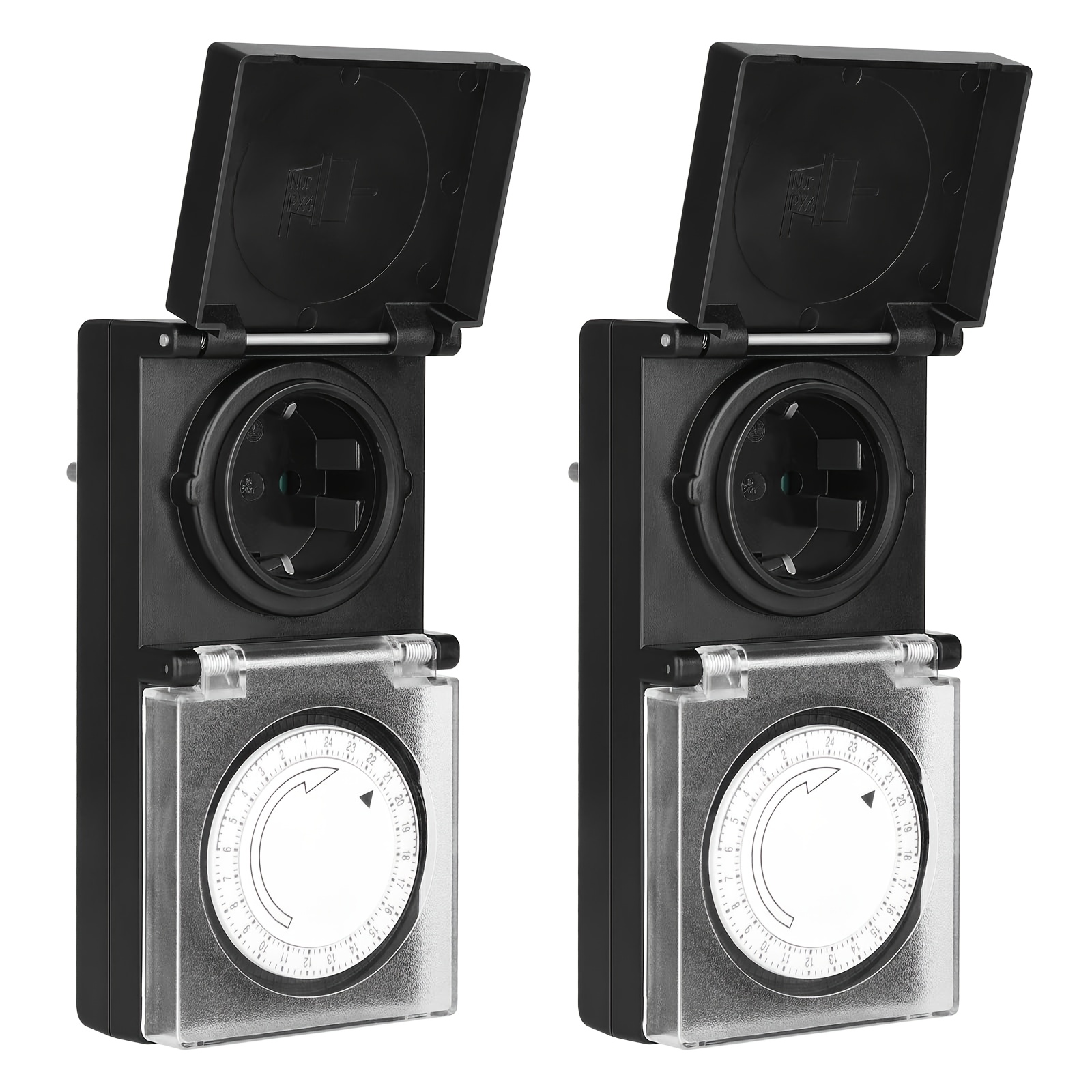 ts-md4-d mechanische timer socket voor thuisgebruik, 15-minuten   instelling, 16a 230v 3680w, timer socket voor thuisgebruik met verbeterde afdekking en 1 stuks europese ronde socket op de bovenkant, voor toepassing op apparaten, buitentimer