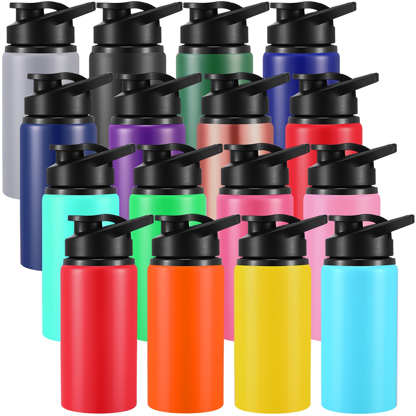 

16 Pcs 17 Oz Aluminum Water Bottle Bulk Reusable Sports Bottle With Snap Vacuum Water For Travel Camping, Picnics, Gym, Hiking, Cycling, Fishing