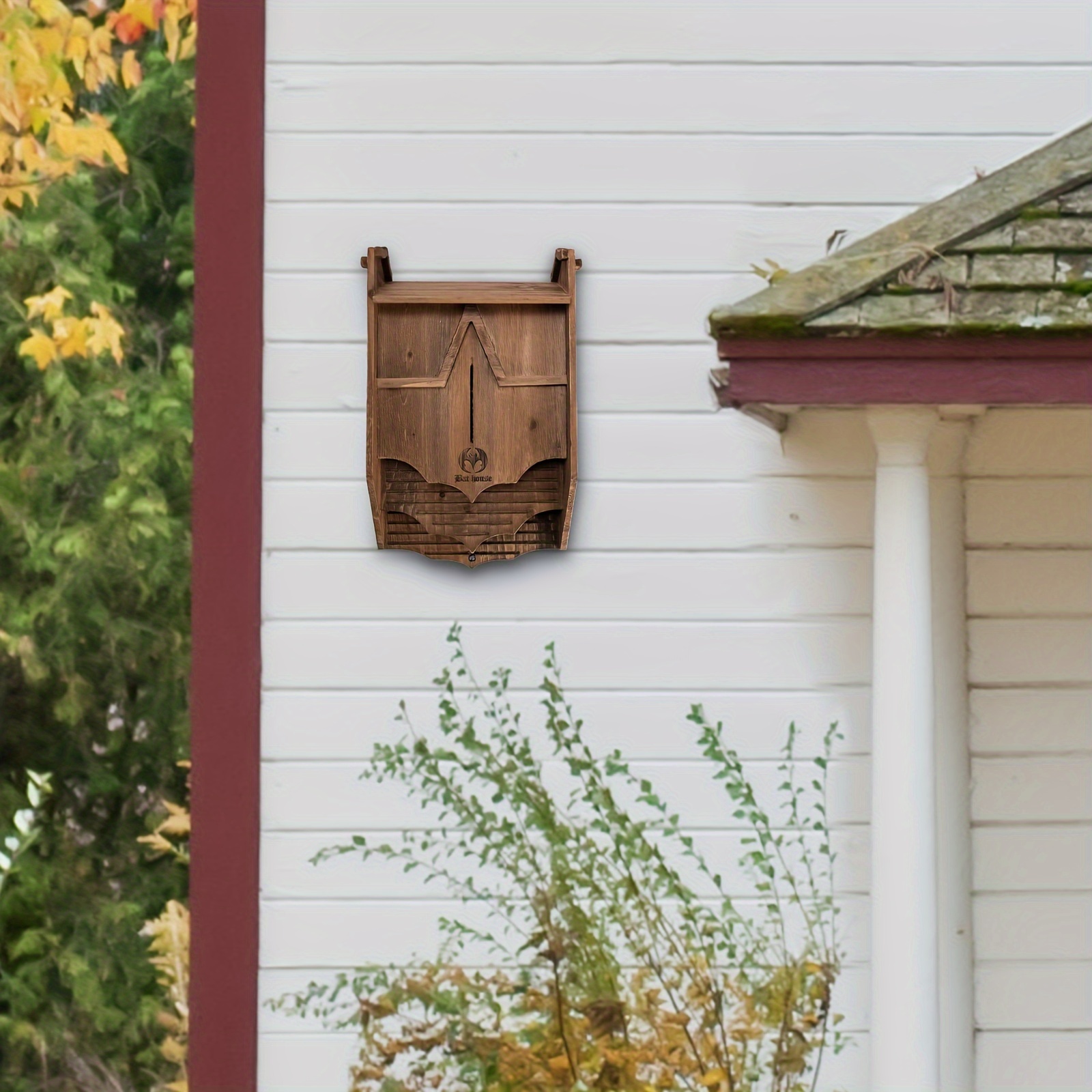 

Wooden Bat Houses For Outside For Outdoors, Large 2 Chamber Box Perfectly To Bats, And Easy To Hang (bat House Brown)