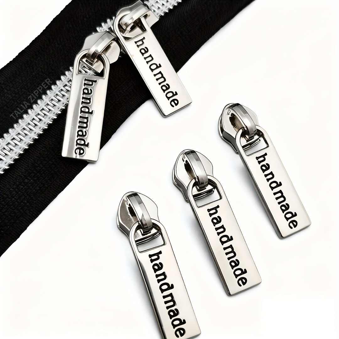 Image of 5pcs #5 Nylon Zipper Slider Charms, Replaceable Zipper Pulls, For Clothing, Bags, Sewing Decoration, Zipper Repair Accessories, Diy Sewing Supplies