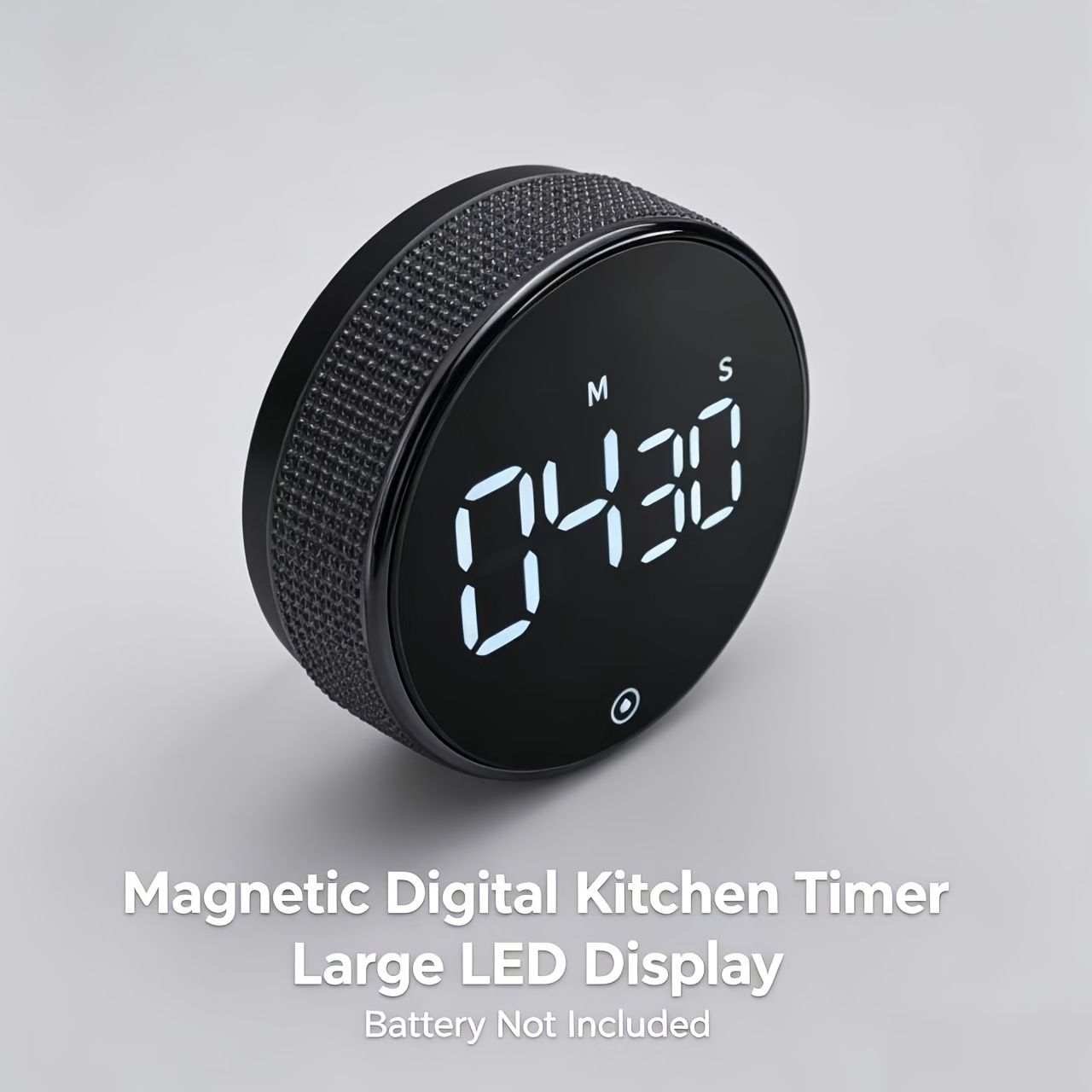 TEMU 360° Rotatable Digital Kitchen Timer, Magnetic Back, Led Mirror Large Display, 99-minute Countdown Timer, Portable Time Reminder For Cooking,