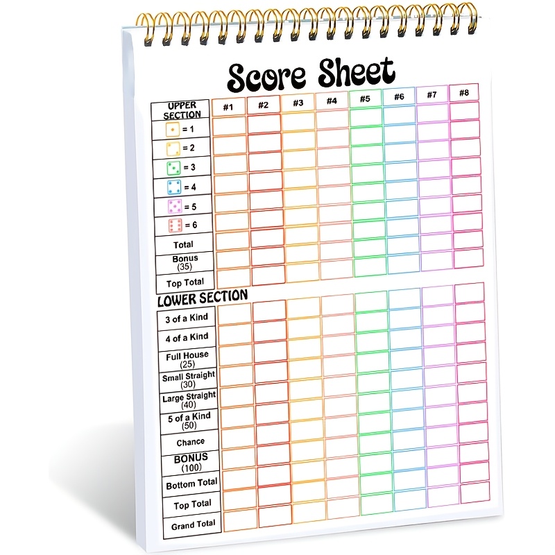 80-page Colorful Score Sheet With A Binding