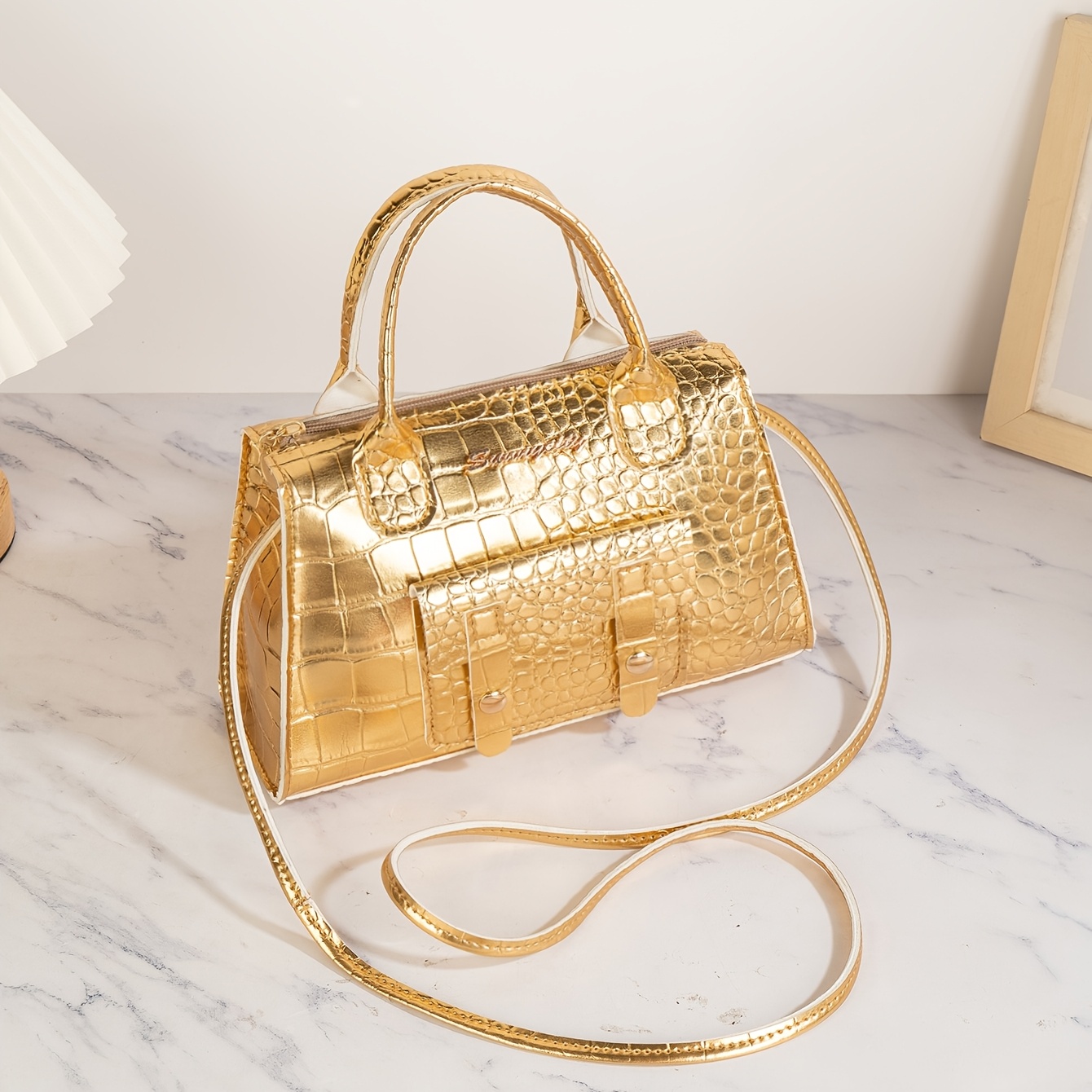 TEMU Fashionable And Luxurious Boston Bag, Handbag Or Crossbody Purse For Women, Versatile Texture Women's Crossbody Bag, Chic Handbag, Suitable For