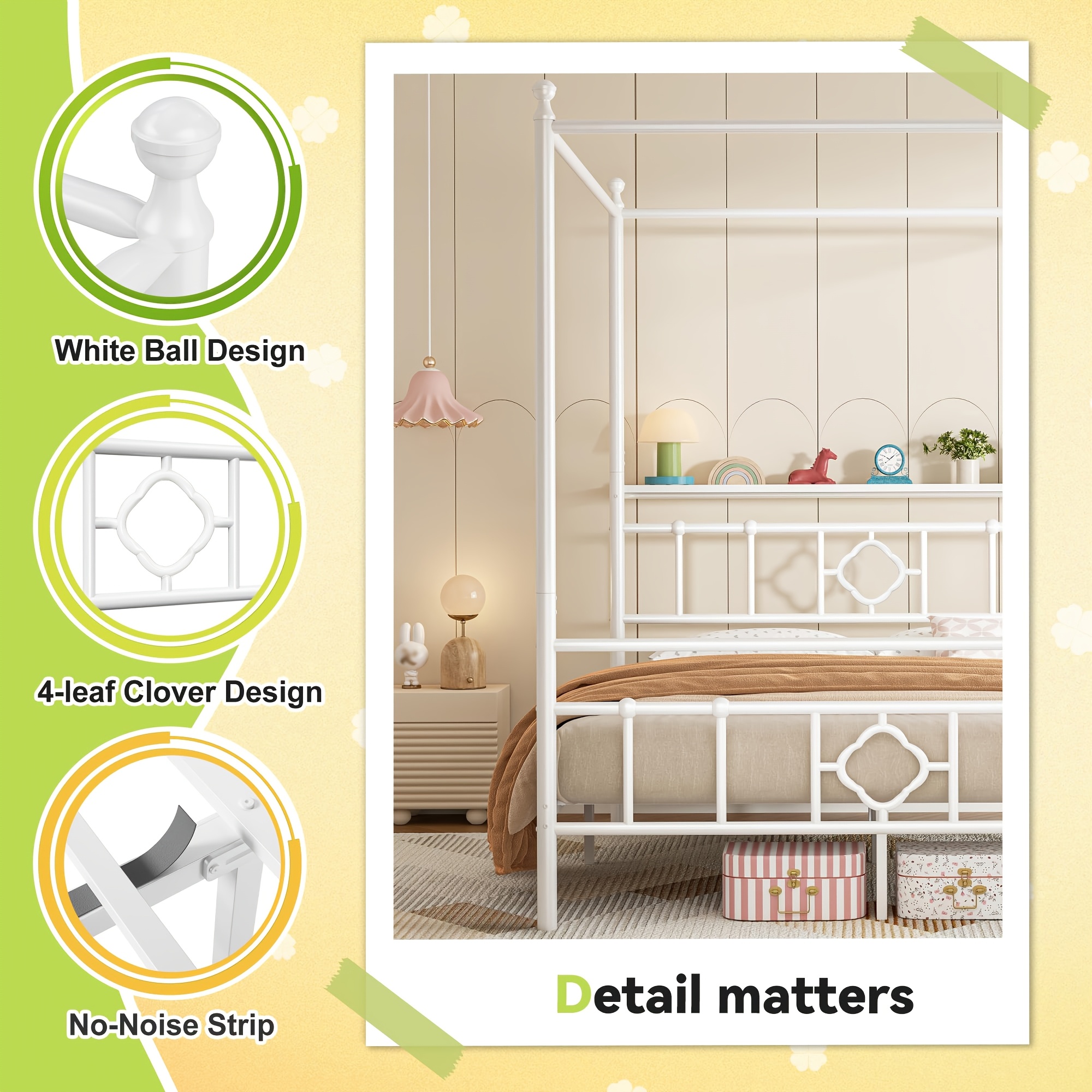 Queen/full/twin Size Bed Frame with Storage Headboard, Detachable MetalPlatform Bed with Under-Bed Storage, Sturdy Bed Frame with Shelves, No Box Spring Needed White/black