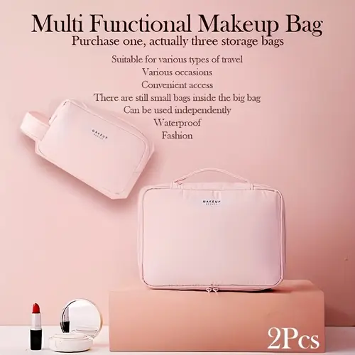 2pcs makeup bag portable travel bag washroom large capacity storage bag makeup storage handheld makeup bag large capacity supplies home furnishings connotation one large small makeup bag storage bag