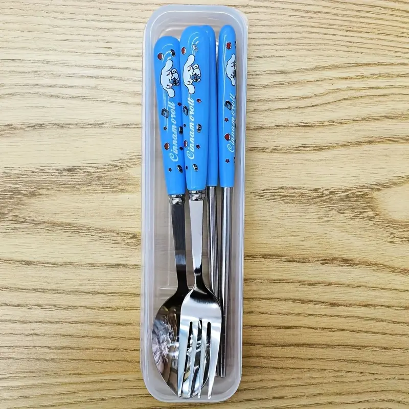 for , for & for stainless steel flatware set - 3pcs cute character cutlery with portable case, 304 stainless steel chopsticks for home, travel, parties, outdoor - collectible gift for fans, themed party supplies, cooking essentials, themed utensils, bright cutlery, steel silverware, sliverware set, sturdy cutlery, lovers Product details 4