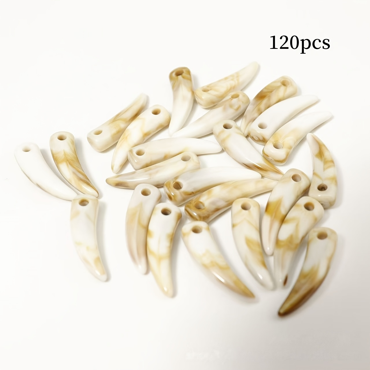 Image of 120pcs Artificial Acrylic Pendant - Diy Bohemian Style Necklace, Bracelet, Keychain Production - Square Bead Jewelry, , Chain Decoration, Pendant