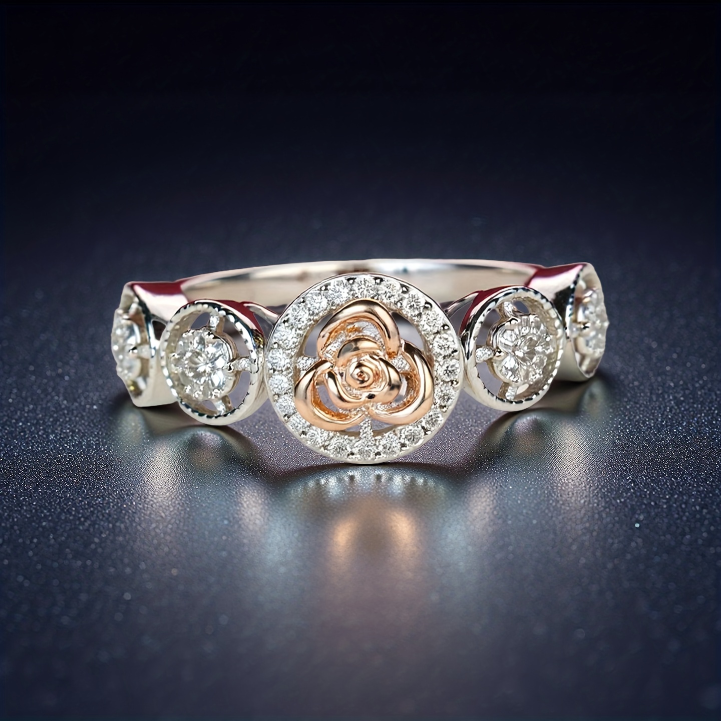 Cute Women's White Round Synthetic Zirconia Ring, Gift
