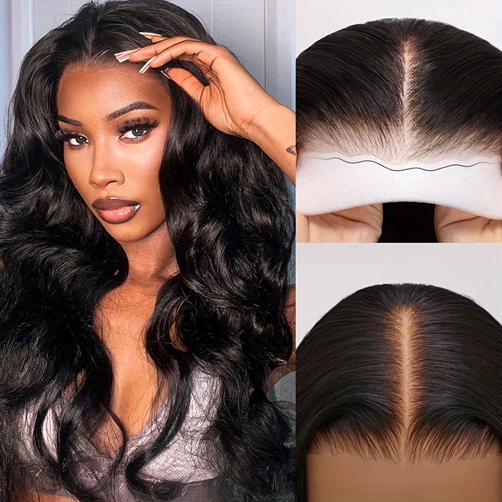 

5x6 Glueless Wigs Human Hair 150 Density Glueless Wigs Human Hair Pre Cut Lace Front Wigs Human Hair 100% Pre Bleached Pre Plucked Body Wave Wig (5x6 Body Wave Wig)