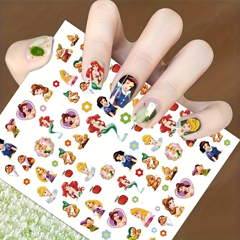 

1pc Disney Cartoon Princess Diy Nail Sticker, Nail Art Supplies, Nail Art Decorative Stickers