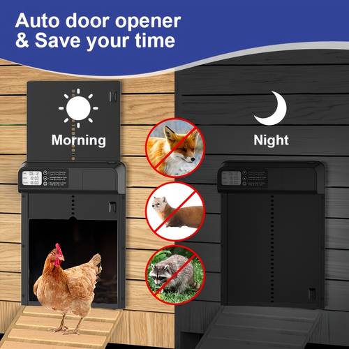 1pc automatic multi mode chicken coop door chicken coop door opener with timer control battery operated safe chicken raising battery not included