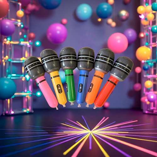 Set Di 18 Giocattoli Gonfiabili Rock Star – Colorati – Per Feste, Carnevale E Piscina