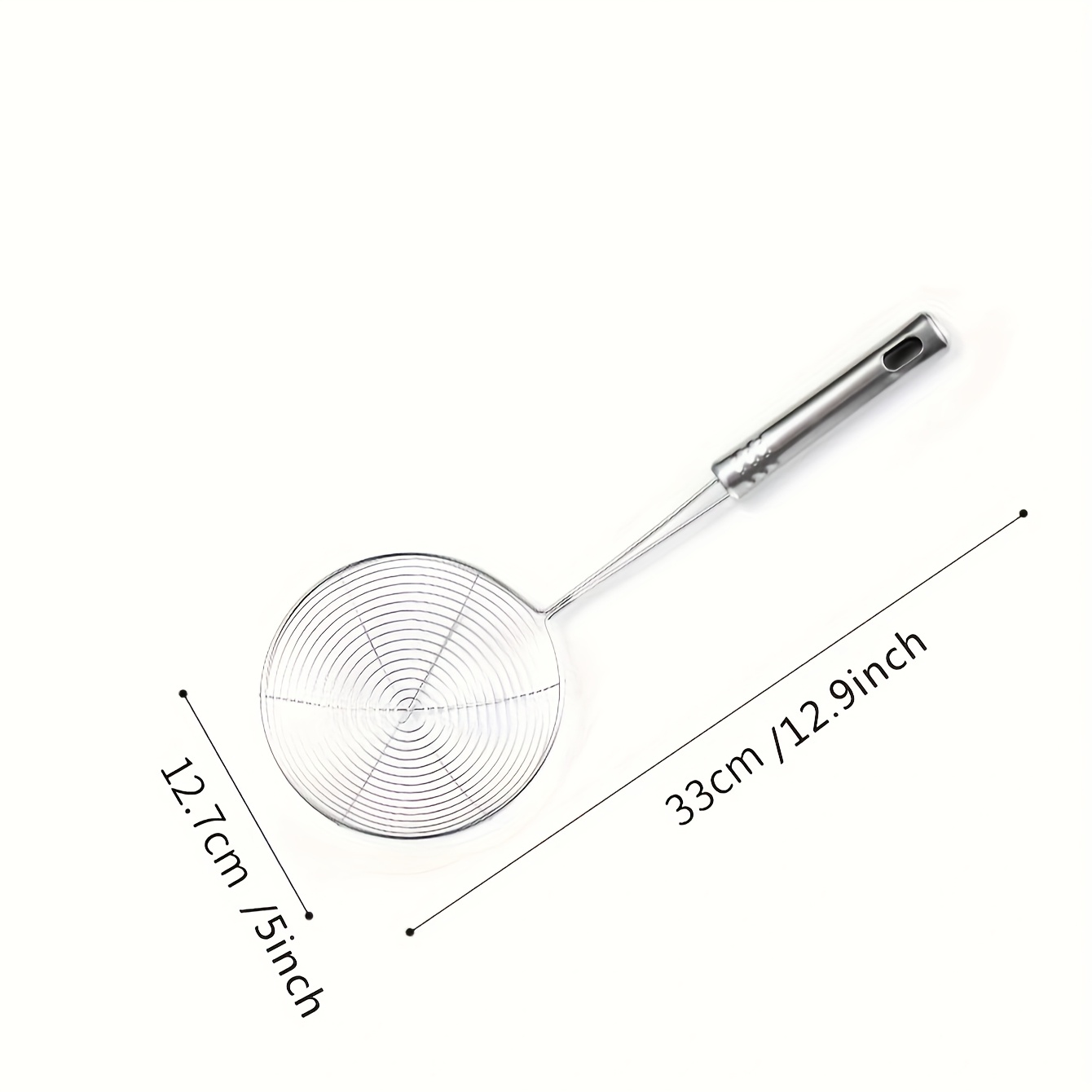 TEMU 1pc Stainless Steel Mesh Hot Pot, Thickened Handle, Wire Oil Draining Filter, Suitable For Frying Oil, Restaurant Noodles, Household Filter