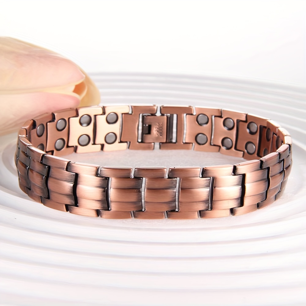 

Pure Copper Bracelets For Men, Ultra Magnetic Bracelets With 3500 Magnets Jewelry Gift With Sizing Tool