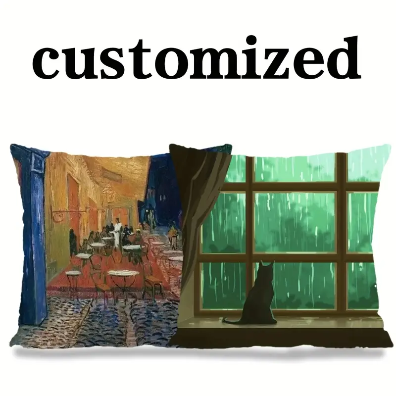 2pcs custom photo and text pillowcase set double sided personalized photo throw pillows for sofa cushions couple pillows Product details 1