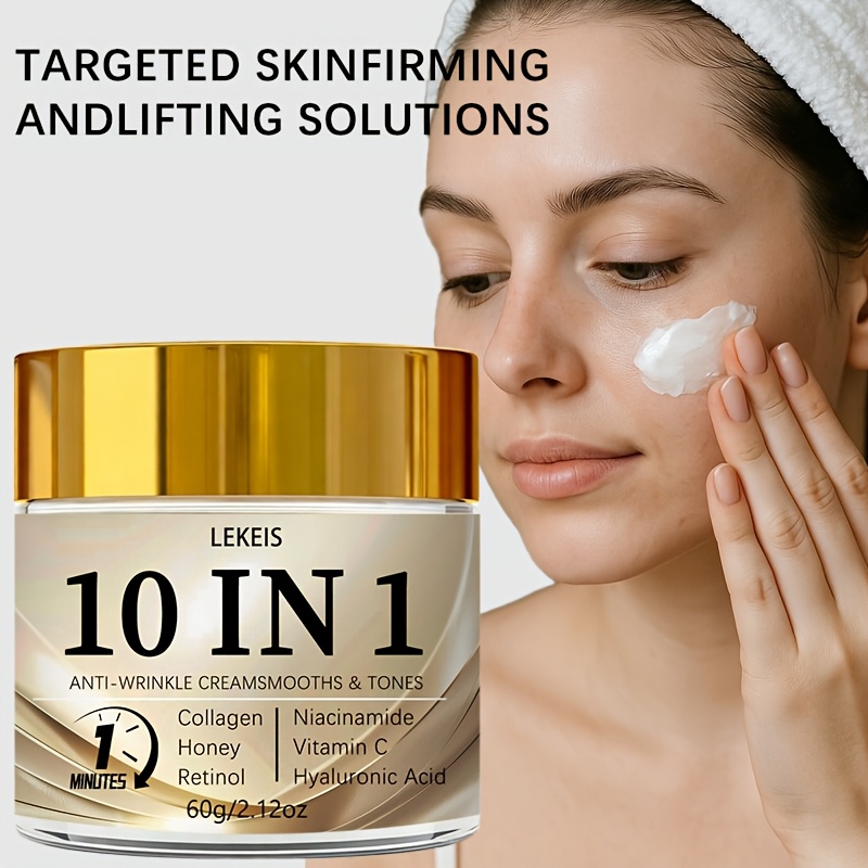10-In-1 Instant Wrinkle Cream, Firms And Lifts Sagging Skin, Smooths Fine Lines And Wrinkles, Brightens Skin Tone, Makes Skin Look Younger, Restores Youthful Radiance, Gentle Non-Greasy Texture, Quick Absorption, Contains Collagen - Image 3