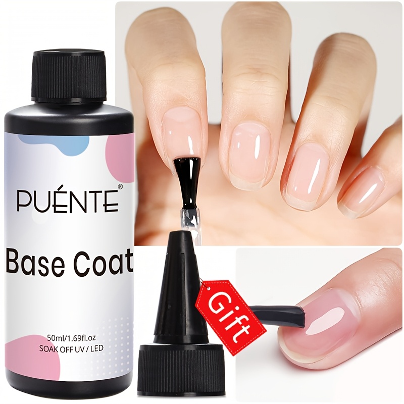 Image of 50ml Base Coat Gel Nail Polish, Long-lasting, Easy To Apply, Soak-off Led Varnish For , Perfect For Home