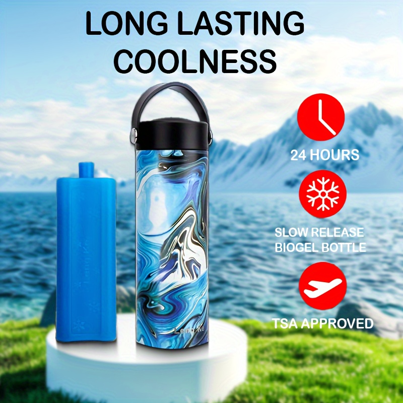 24 Hour Cooling Insulated Cooler Bottles with Ice Packs