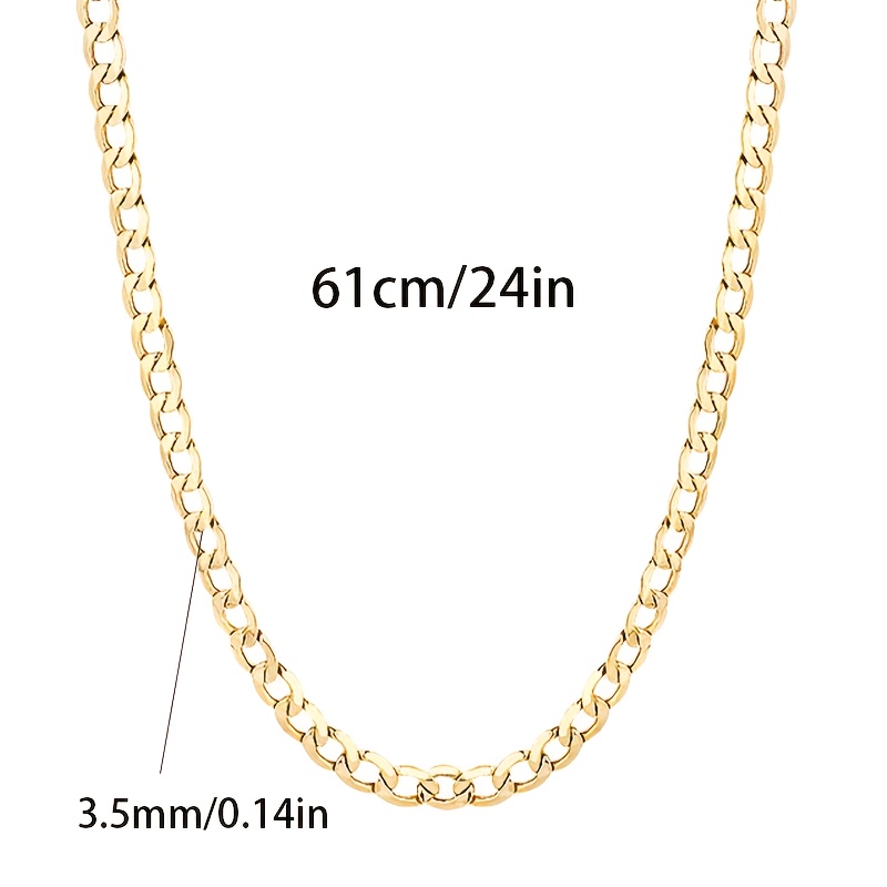 TEMU This Is A Handmade Cuban Necklace Made Of 925 Pure Silvery, Featuring An Plating, With A Width Of 3.5mm, Showcasing A Stylish, Elegant, And