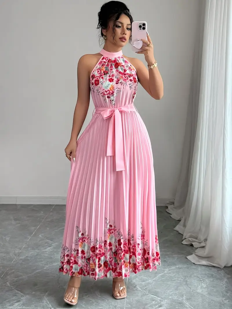 womens floral maxi dress elegant high neck a line party - Temu Mauritius womens floral maxi dress elegant high neck a line party - Temu Mauritius
