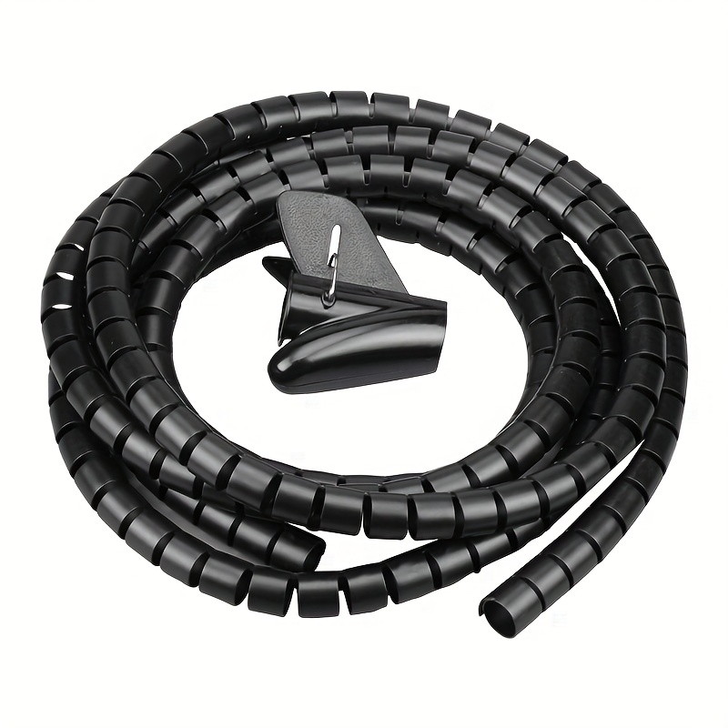 Space-, Flexible Spiral Cable Organizer - 5meters Cord Manasynthetic Gemstoneent Pipe, 10/16/22mm Diameter, Desk Tidy Accessory, Black & White