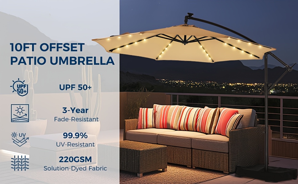 PATBRELA 10ft Solar LED Patio Umbrella 15 PATBRELA Solar Umbrella