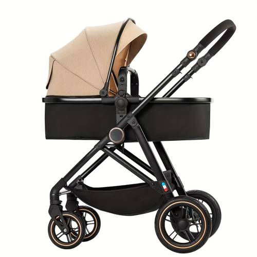 high landscape four wheel stroller that seated reclined folded and has a two way is lightweight and foldable for easy pushing