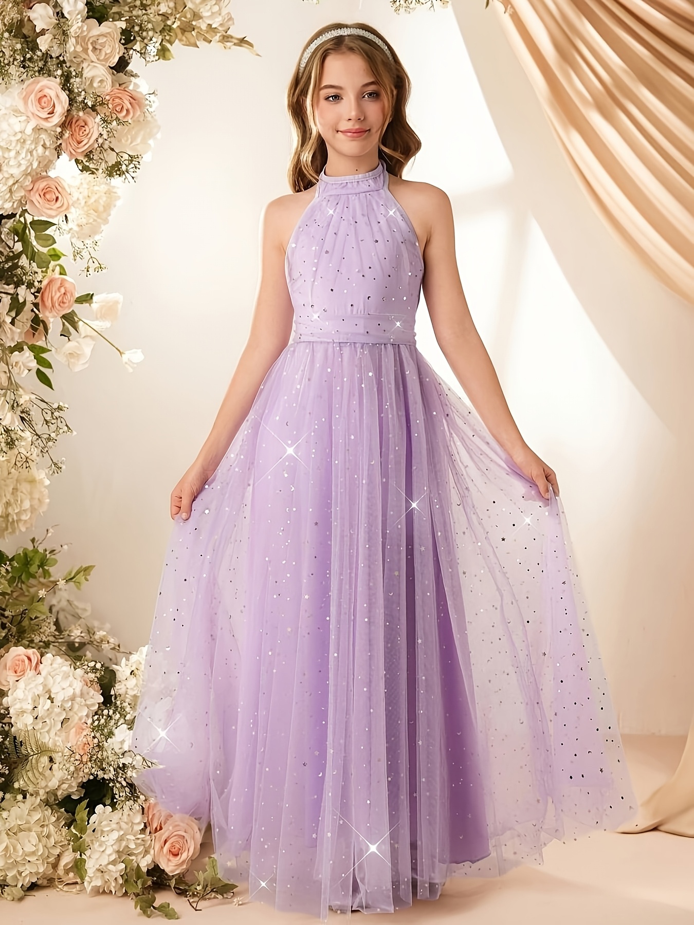 green emerald velvet dress Chiffon Flower Girl Dress | Teen Girl Formal Dress main image 0