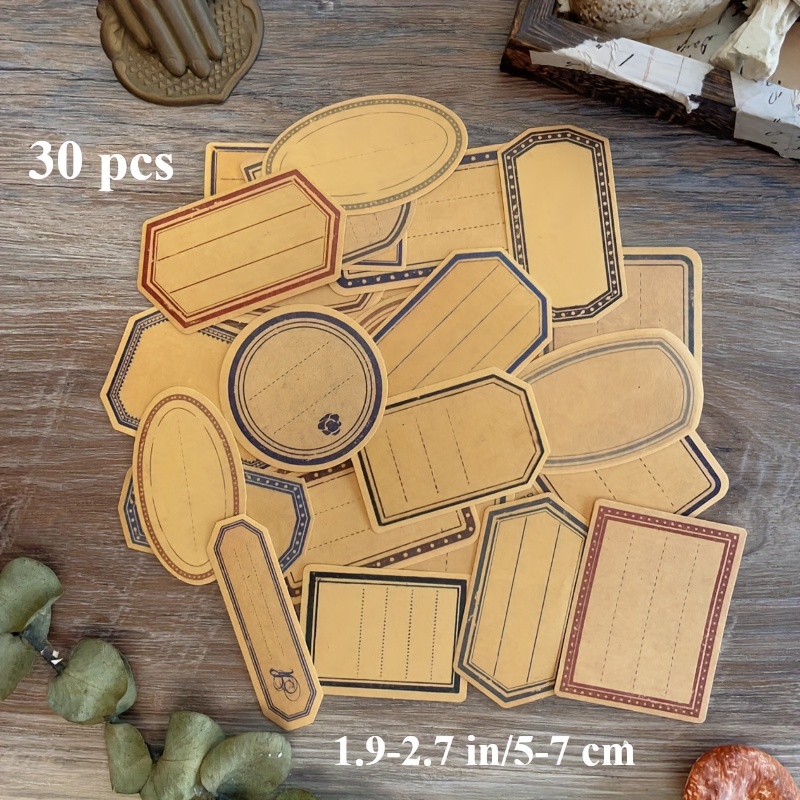A Set Of 30 Vintage Label Stickers For Stationery, Perfect For Scrapbooking And Notes