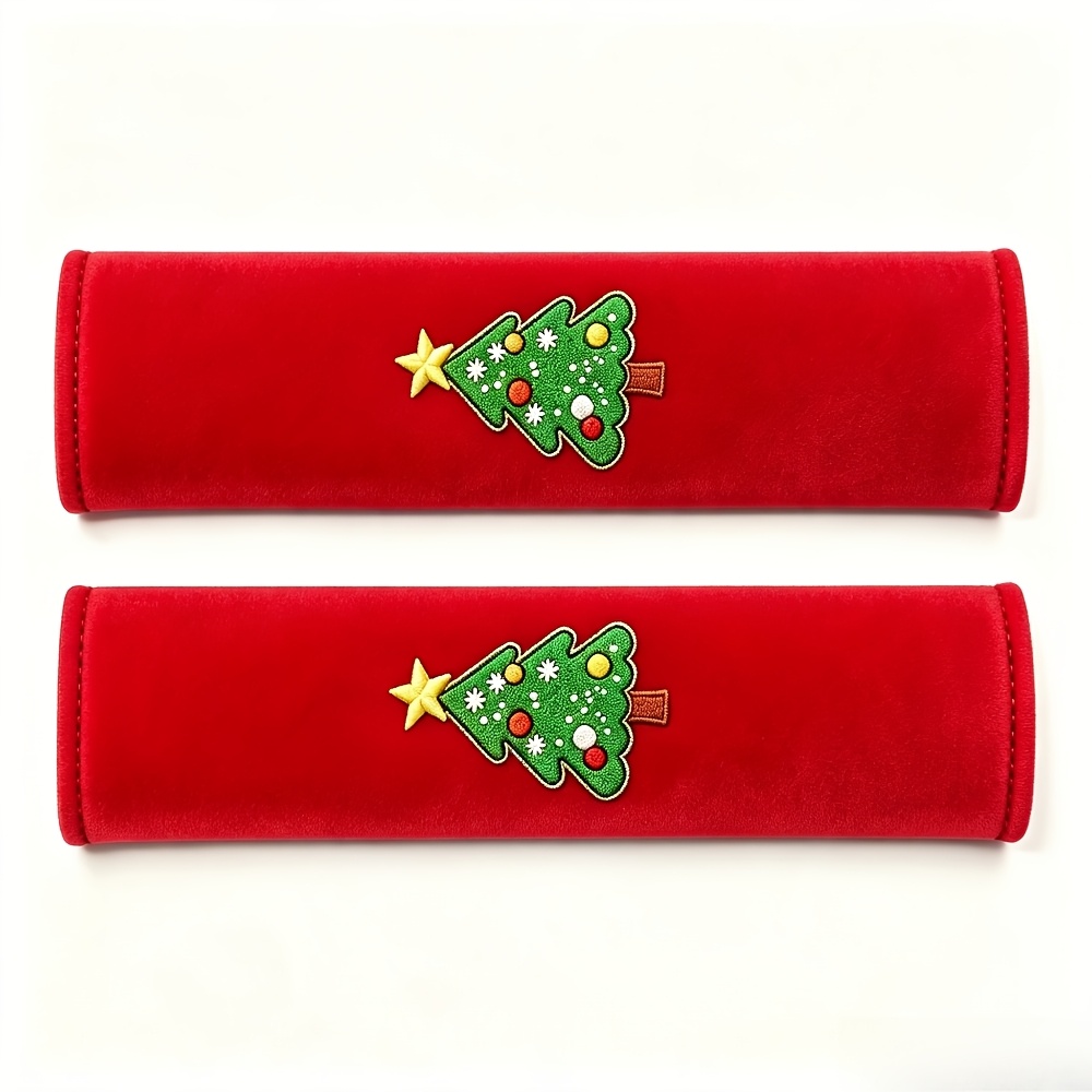 TEMU 2pcs Christmas Tree Car Seat Belt Cover / Seatbelt Shoulder Pad / Car Interior Decor / Christmas Car Accessories