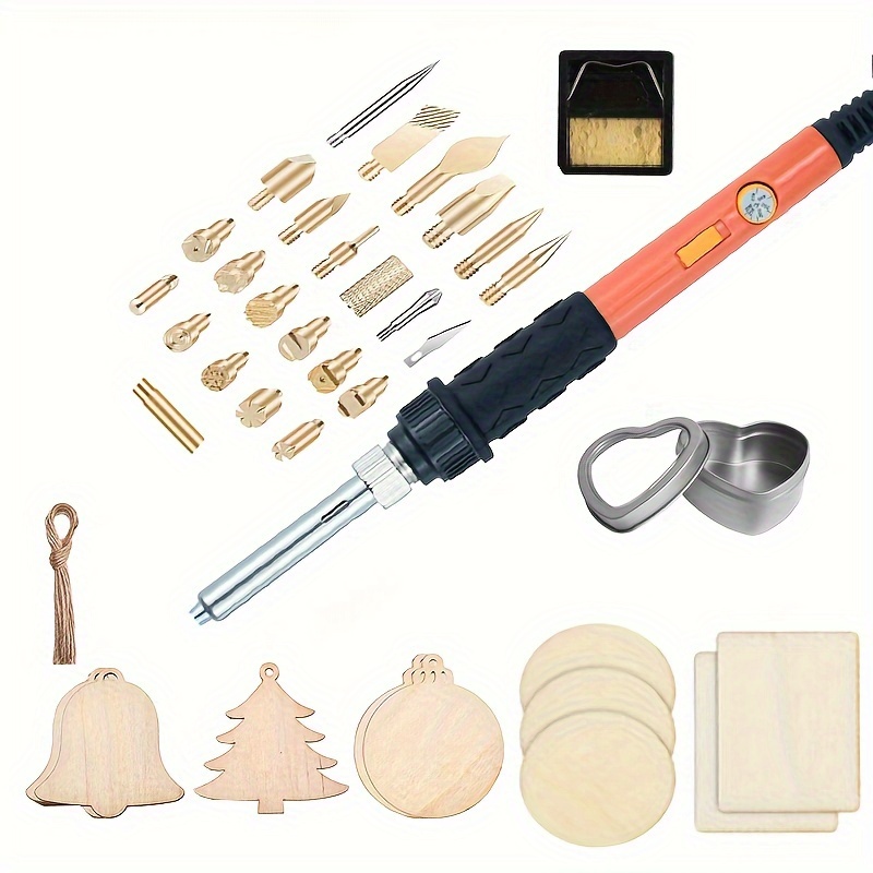 

Value Pack 50pcs Set Wood Burning Tool Kit Pen Craft 60w Soldering Iron With Adjustable Temperature Controlled, On-off Switch